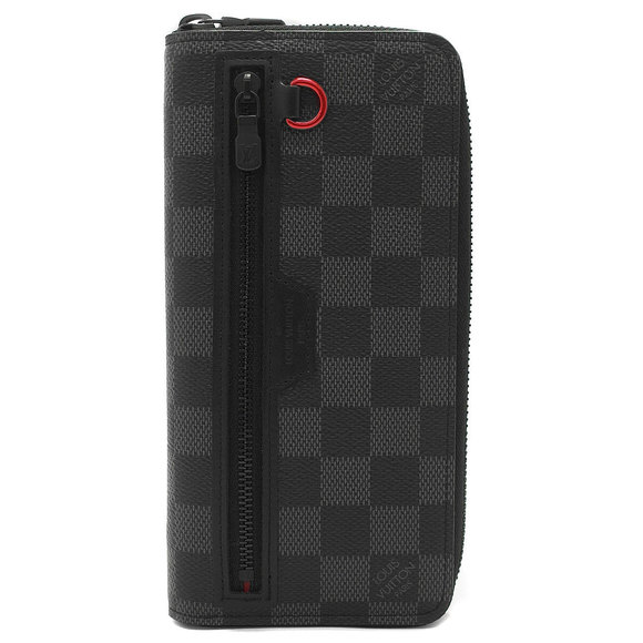 Louis Vuitton Damier Graphite Zippy Wallet Black Vertical Utility - Picture 1 of 5